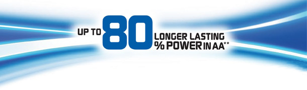 Energizer Eco 80% Longer lasting power